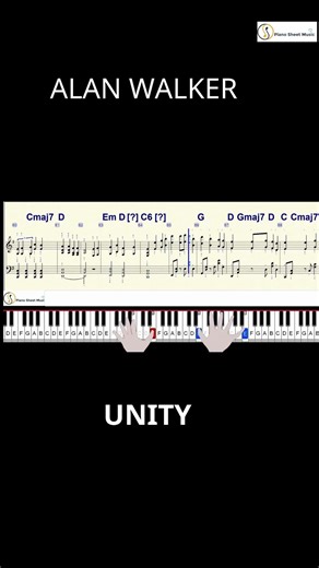 UNITY ALAN WALKER PIANO SHEET