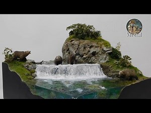 The Great North - DIORAMA / How to make a waterfall and the water effect with epoxy resin - TUTORIAL