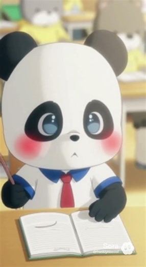The little panda in class 🐼📝