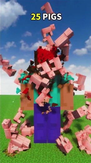 Minecraft Steve vs 300 Pigs 🐷 #trending