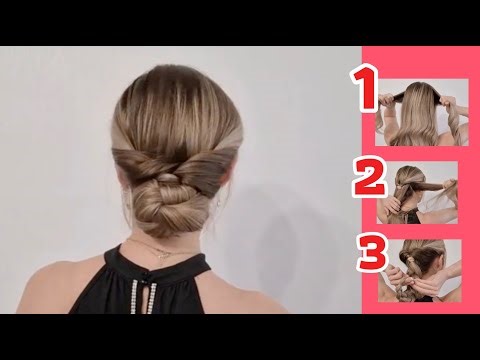 Step by step twisted low bun tutorial or Elegant Low Rolled Bun