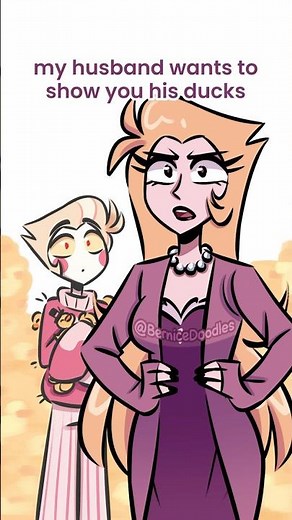 Lilith helping Lucifer with his duck podcast .. HIS PODQUACK 🦆 #hazbinhotel #animation