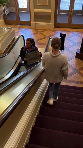 Girl chases after friend who takes her bag