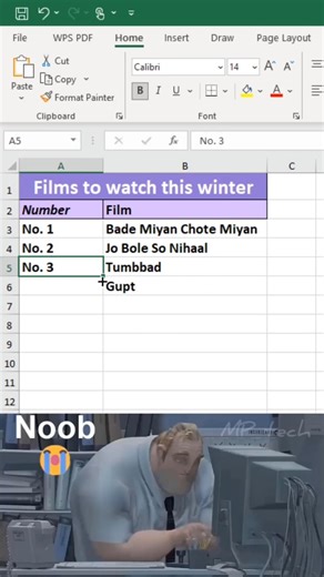 How to do auto numbering in excel 😱 #excel #office #spreadsheet