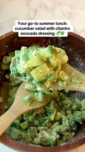 This viral cucumber salad recipe hits every time. Especially with Bolthouse Farms Cilantro Avocado dressing as the finishing touch 🥒😏 #bolthousefarms #viralrecipes #cucumbersalad #healthylunch #healthydressing #avocadodressing #healthydips #easylunchideas | Bolthouse Farms