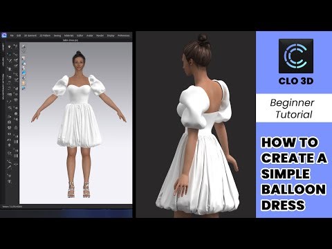 How to create a simple Balloon Dress in CLO3D/ MARVELOUS DESIGNER