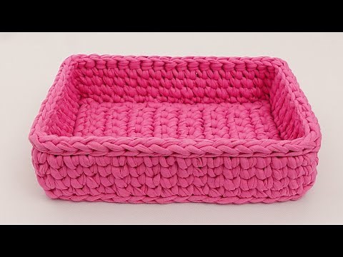 (ESPAÑOL) CESTA RECTANGULAR ♡ CROCHET TRAPILLO