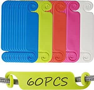 NSBELL 60PCS Cable Tags Cable Management Labels Multicolor Cable Labels Cord Identification Tags for USB Computer Phone Charger