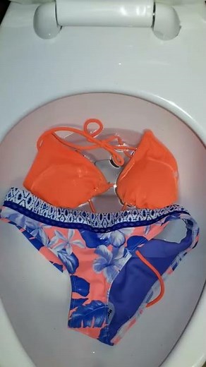 Bikini flushed down toilet, fast!