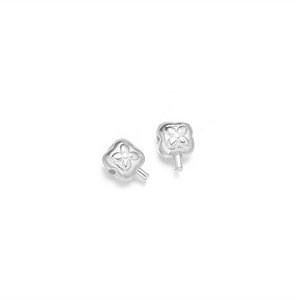 925 Sterling Silver Square Crimp Ends, Approx. 5mm (3mm hole), 2pcs