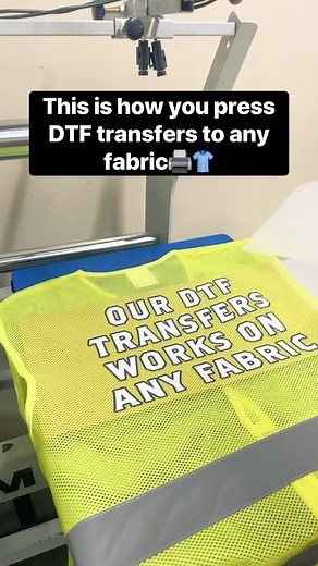 This is how you press DTF transfers to any fabric. Order your custom DTF transfer now and press it on any fabric that you want. The fabric we are using in this video is \u00100 Polyester. If you are using similar heat press like this in video, we would recommend you to press 260 degree for 10 seconds. Link in bio! #dtf #dtfprinting #dtftransfers | TransferKingdom