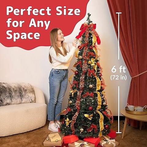  Make this Christmas even more special! ✨ Pop-up Christmas Tree with Lights and Decorations   Simple and convenient, instantly brightening your festive atmosphere! With just a gentle pull, you can easily build a beautiful Christmas tree, filling your home with warmth and joy. | Marilynn Hendricks | Facebook