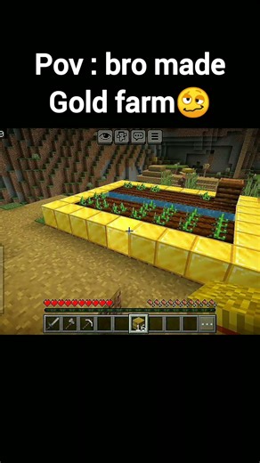 pov : bro made gold farm 🥴 #minecraft #shorts #funny