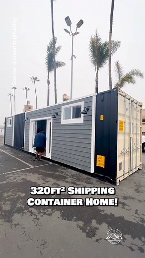 8.4K views · 76 reactions | Would you live in this 40' x 8' shipping container home? This container house features a single-level floor plan with a large kitchen, a small living area, a main-level bedroom, a full bathroom with a tile shower & a stackable washer & dryer! Built by California-based XL Studios CA!  #tinyhouse #tinyhome #containerhouse #containerhome #housetour | Alan Toscano | Facebook