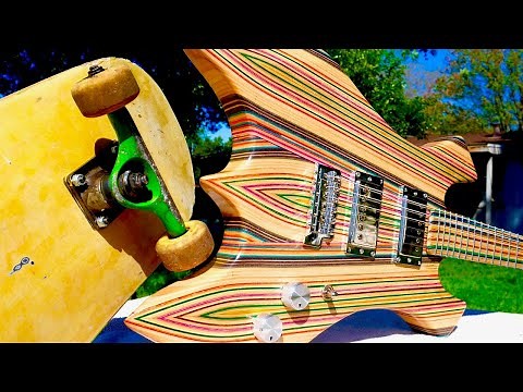 I Built a Guitar out of 14 Skateboards