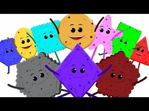 Cookies Ten Little Shapes Jumping On The Bed | The Shapes Song | Nursery Rhymes For Kids - Videos For Kids