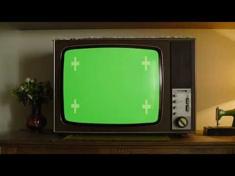 Television | Retro | Green Screen | Screen | Dolly In | Free Stock Video Footage 4K [ No Copyright ]