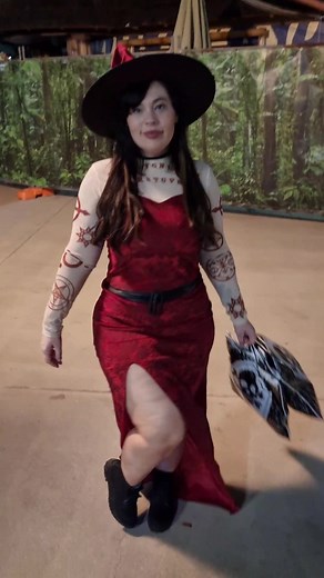 Chic Red Dress Fashion at Outdoor Event