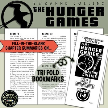 THE HUNGER GAMES Comprehension Guide Tri-Fold Bookmarks (Fill-In Chap Summaries)