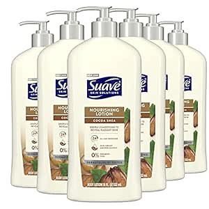 Suave Skin Solutions Body Lotion, Cocoa Butter & Shea, 18 oz (Pack of 6)