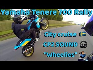 Yamaha Tenere 700 T7 Rally Akrapovic FULL system sound 🎧, Summer night city cruise 🇸🇪
