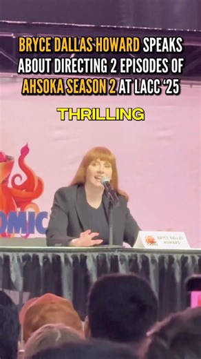 Luke Ross on Instagram: "BRYCE DALLAS HOWARD SPEAKS ABOUT DIRECTING 2 EPISODES OF AHSOKA SEASON 2 AT LACC ‘25!! - Huge thanks to @disneyscoopguy for capturing this yesterday at the main stage panel! - #starwars #ahsoka #ahsokaseason2 #ahsokatano #brycedallashoward #davefiloni #starwarsfan #rosariodawson #lucasfilm #disney #anakinskywalker #worldbetweenworlds #ezra #ezrabridger #sabine #sabinewren #baylanskoll #shinhati"