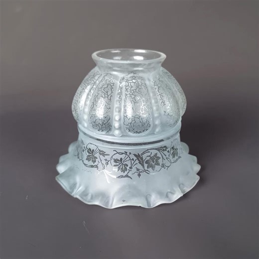 Antique Victorian Etched Frosted Glass Lamp Shade 2.25" Fitter - Etsy UK