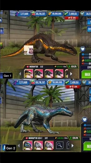 Indoraptor Vs Indoraptor Gen 2 || Jurassic World The Game #jurassicworldthegame