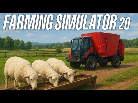 Farming simulator 20 sheep feeding and grass cutting billing stacking video gaming video