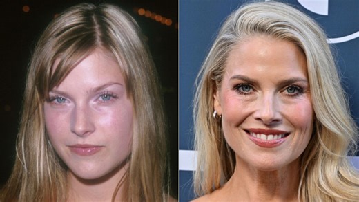 Side-by-side photos of Ali Larter's face transformation fuel plastic surgery rumors