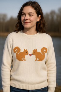 Squirrel Knitting Chart: Forest Animal Couple Motif (PDF Download) - Etsy UK