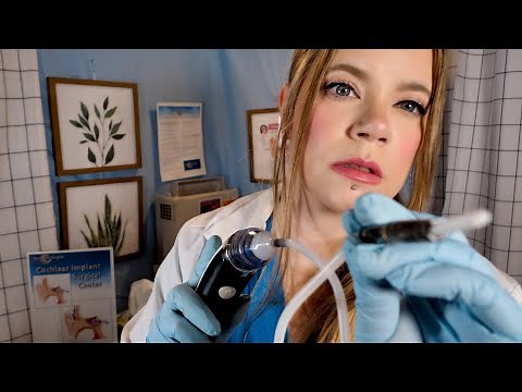 ASMR Hospital Ear Exam & Cleaning | Otoscope, Fizzy Drops, Ear Thermometer, Hearing Test