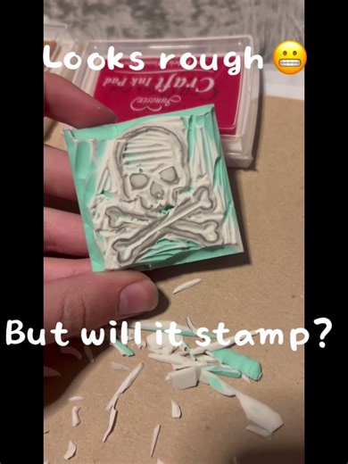 Trying to make a stamp!! #stamp #art #skull #ink #diy #beginner #stampdesign #rubberstamp