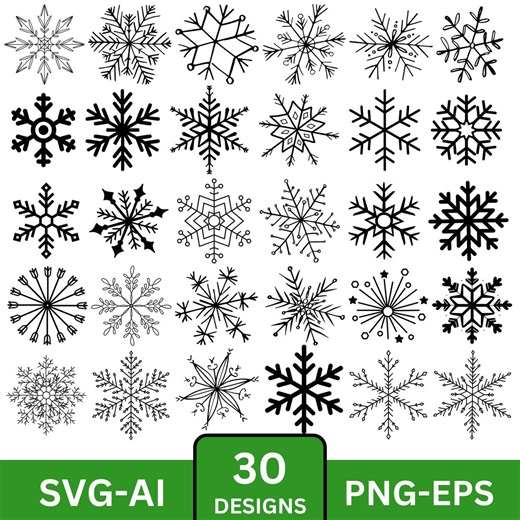 Snowflake SVG Bundle, Winter Cut Files (instant Download) - Etsy