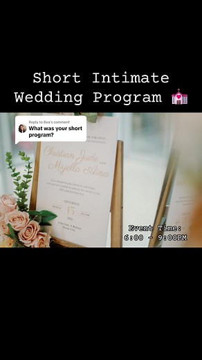 Short Intimate Wedding Program Ideas