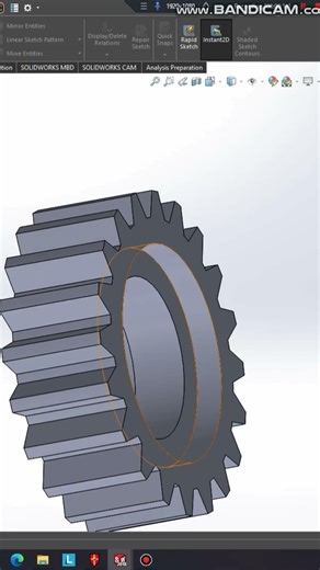 gear in solidwork #cam #autocad #cncsoftware #cad #2ddrawing #btech #solidworks #creo #gear #cnc