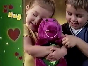 Magical Friend Barney and Move 'n Groove Dance Mat toy ad, 2002: "That's a Super Hug!"