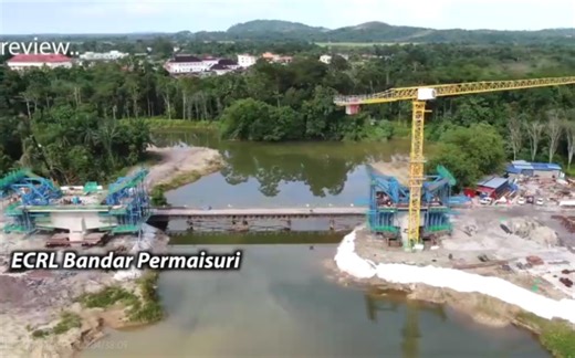 马来西亚马东铁路视频搬运~ECRL的航拍工程进度视频~桥隧工程进度较快准备铺轨~铁道鐵道鉄道轨道交通火车迷diesellocomotive马来西亚东海岸铁路