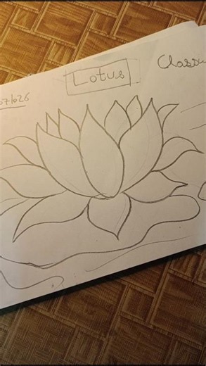 How to Make Simple Lotus Drawing 🪷 | Easy Flower Drawing Anyone Can Make #flowerflower #lotusflower
