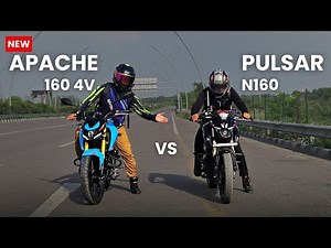 New TVS Apache 160 4V vs Bajaj Pulsar N160 | Drag Race | Top End Battle!