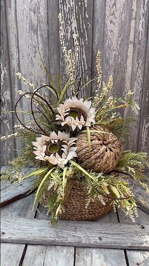 DIY Fall Boho Floral Centerpiece | Neutral Pumpkin Table Decor | Design 704