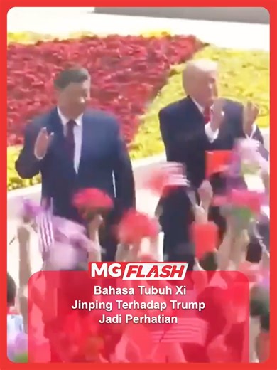 Bahasa Tubuh Xi Jinping Terhadap Trump Jadi Perhatian #MGFlash Bahasa tubuh Pemimpin China, Xi Jinping ketika menerima kedatangan Presiden Amerika Syarikat (AS), Donald Trump di Dewan Besar Rakyat negara itu pada 10 pagi waktu tempatan, menjadi perhatian. Xi Jinping dilihat berhenti di tangga Dewan Besar Rakyat dan menunjukkan beberapa aspek berbeza majlis dan pemandangan berkeza kepada Trump yang dilihat memberi perhatian penuh. #malaysiagazette #XiJinping #DonaldTrump