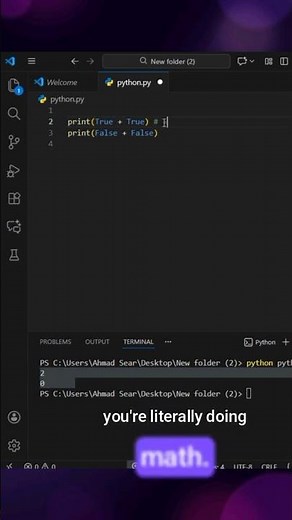 Is True a Boolean or a Number?🤯 #coding #programming #python #true #false #boolean #number
