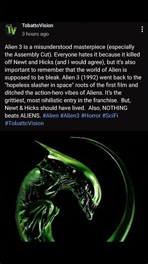 Alien 3 is a misunderstood masterpiece