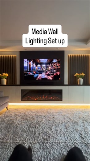 Media Walls | Transform Your Living Room on Instagram: "Media Wall Lighting Set up @ultraleds.co.uk"