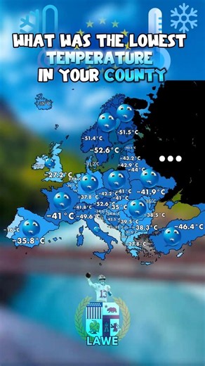Lowest temperature in your country. #europe #mapping #map #geography #map #viral #fupシ #heatindex