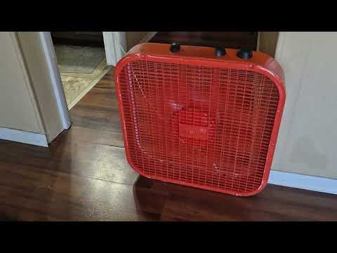 2020-21 Lasko B20200 Box Fan painted orange (after cleaning)