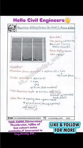How to Calculate the Qty of Aluminium Length and Glass req for Aluminium Sliding Window(3-Track 3S)