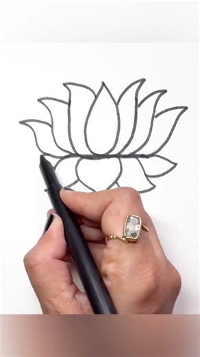 Make a beautiful lotus with letter U #drawing #youtube #shortsviral #ytshorts #shorts #lotus #easy