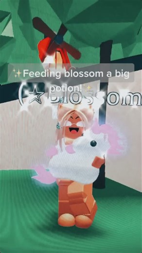 ✨Feeding blossom a big potion!✨ Have you ever used a big potions? If so what on!🌿 #foryou #foryoupage #fypシ #fyp #fy #adoptme #gaming #roblox